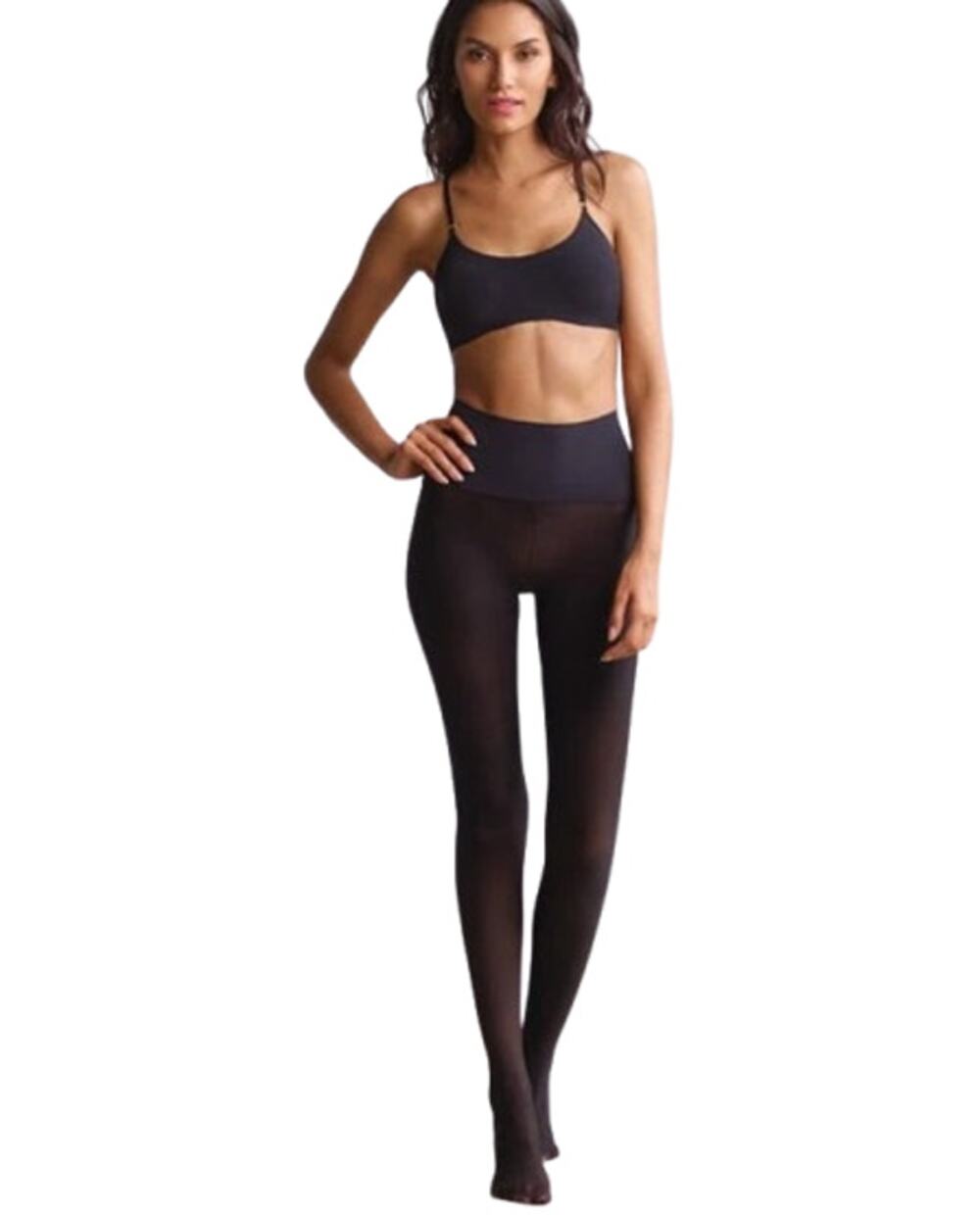 COMMANDO Women's The Semi Opaque Tights Large Black Elastic Waist NWT